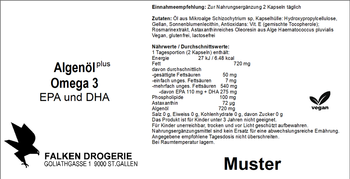 Falken Algenöl+ Omega 3 Kapseln 360 Stück