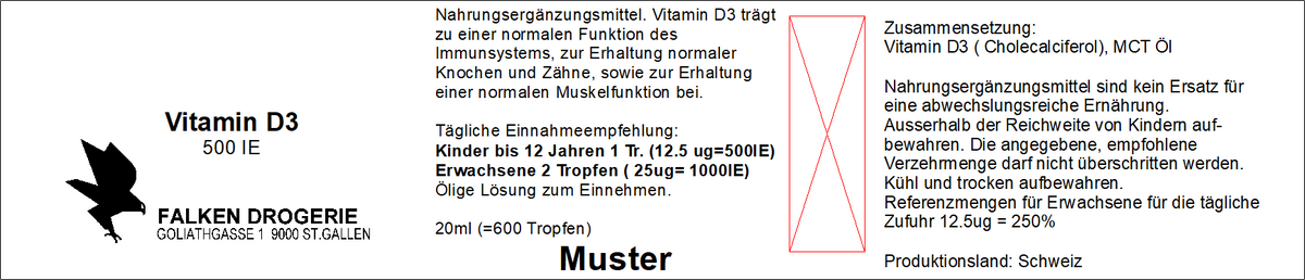 Falken Vitamin D3 500 IE Tropfen 20ml